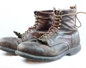 Vintage Red Wing Mens Rustic Leather Work Boots - claudedonohoshop
