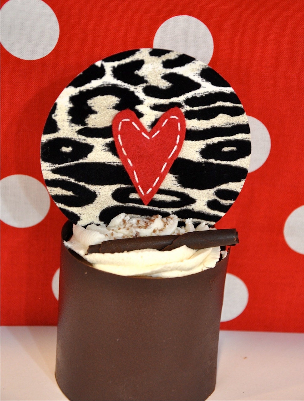 Mason Jar Gift Labels: 6  Animal Print Felt Heart - Regular or Wide Mouth Mason Jar Toppers