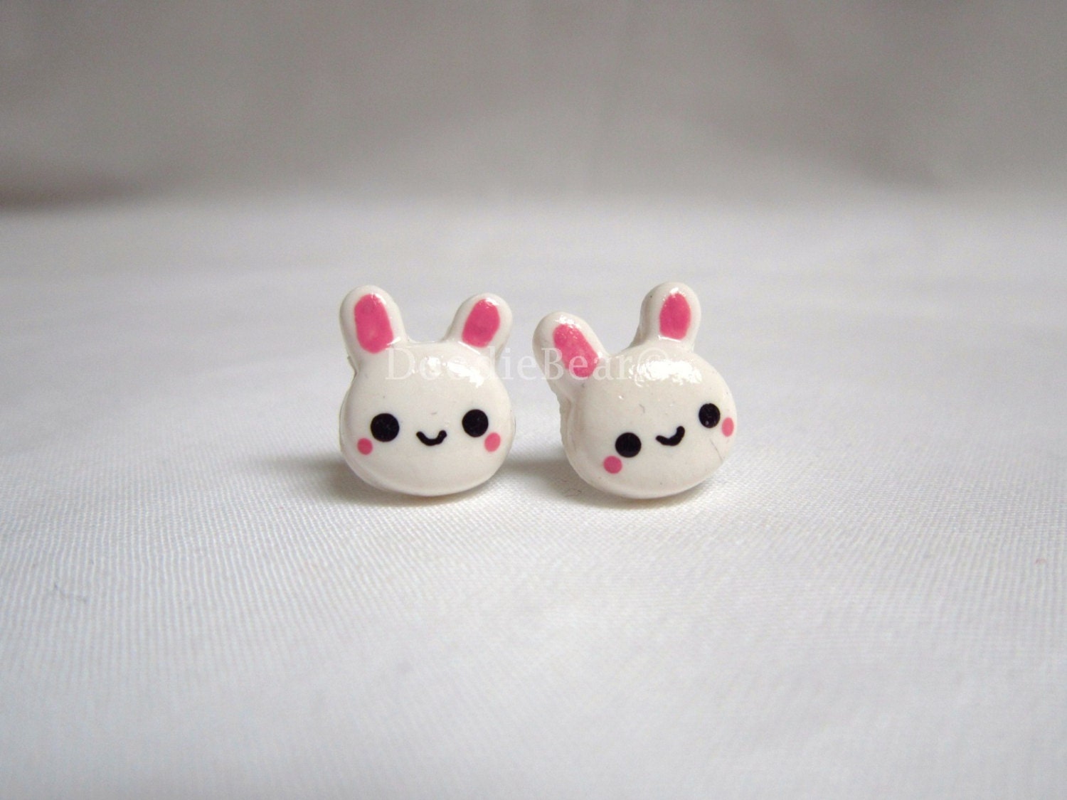 White Bunny Rabbit Cute Kawaii Earring Studs