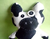 Cute Black and White Plush Pig Piggy Farm Animal Stuffed Animal Softie Plushie Ooak Soft Stuffie Gift Valentine