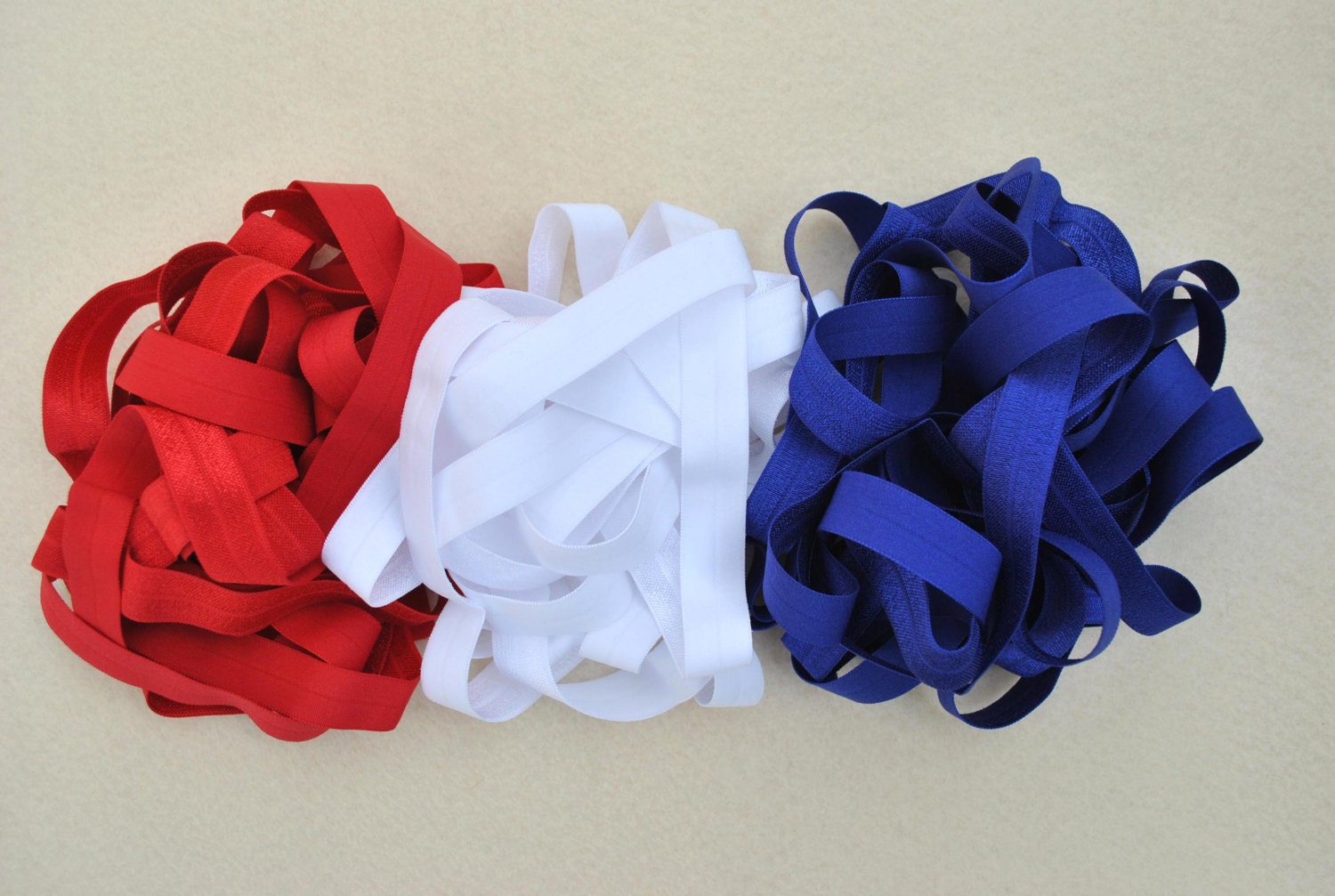 5/8" Fold Over Elastic, 15 yards, Patriotic