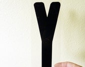Vintage Plastic Black & Clear Marquee Letter - Letter Y