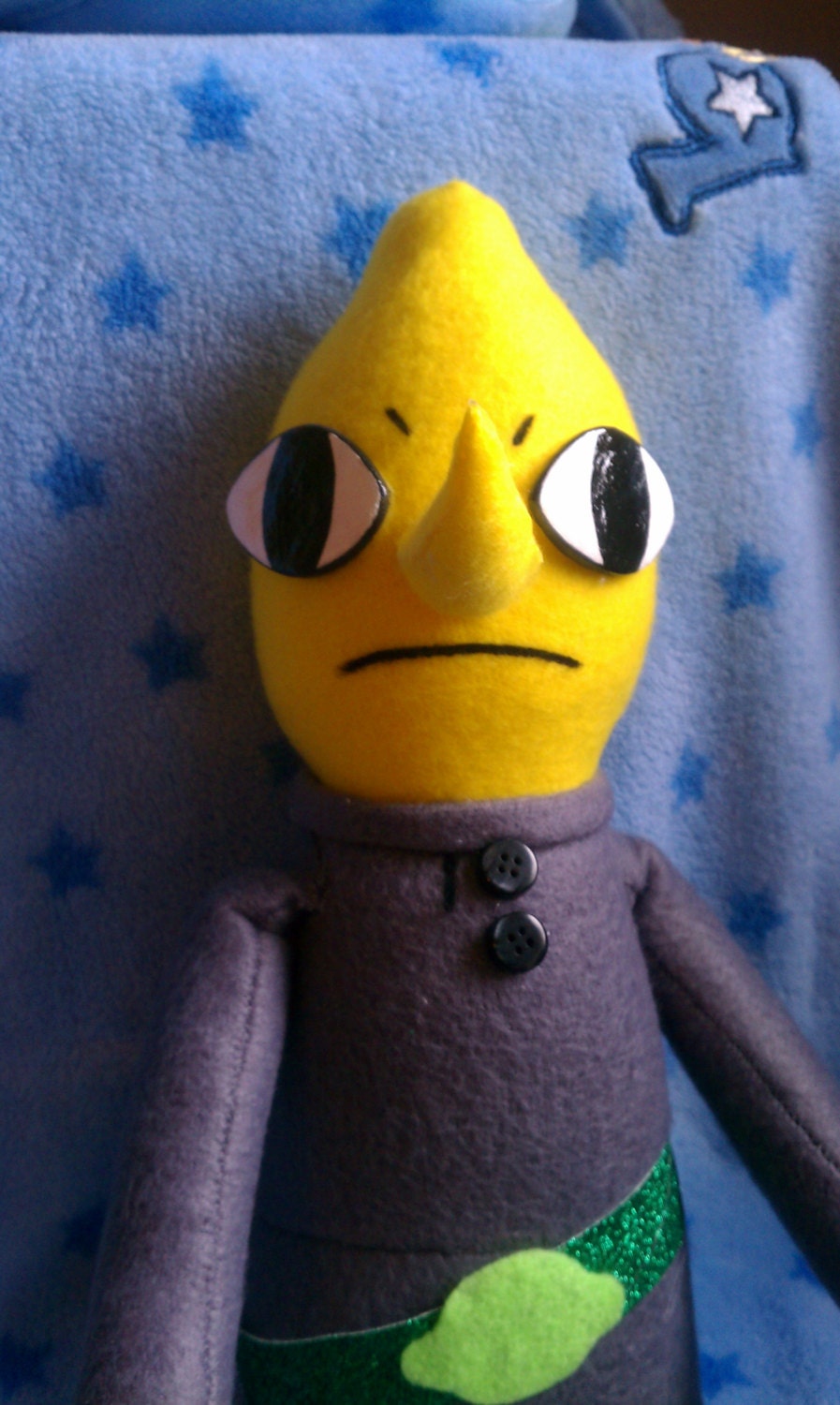 MADE TO ORDER, Inspired by Adventure Time, Earl of Lemongrab Plush :3