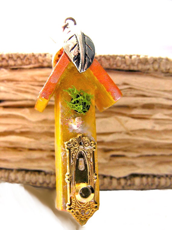 Bird House Necklace Pendant Gothic Shabby Steampunk