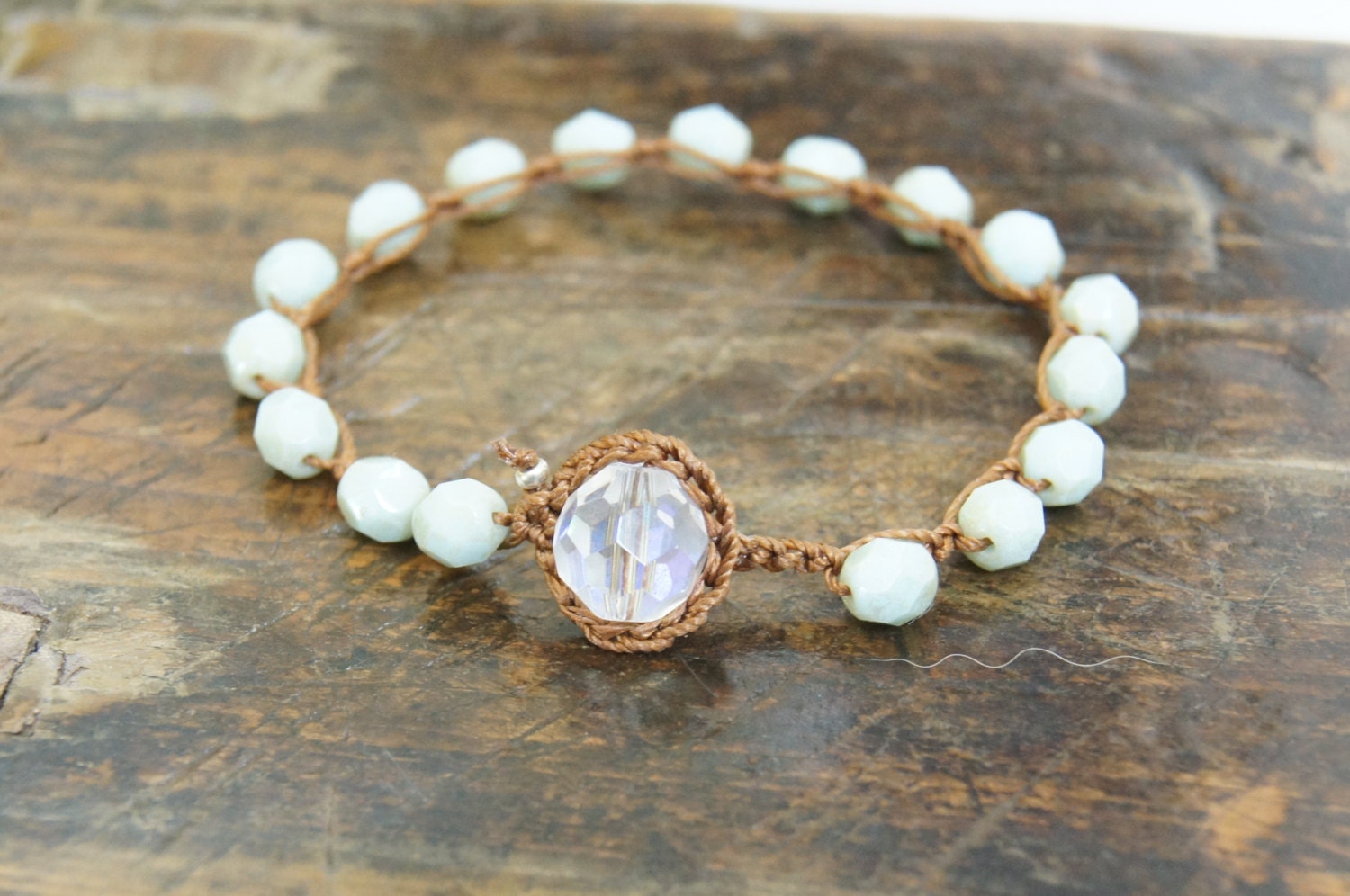 Crochet Bracelet - Boho Bohemian Shabby Chic