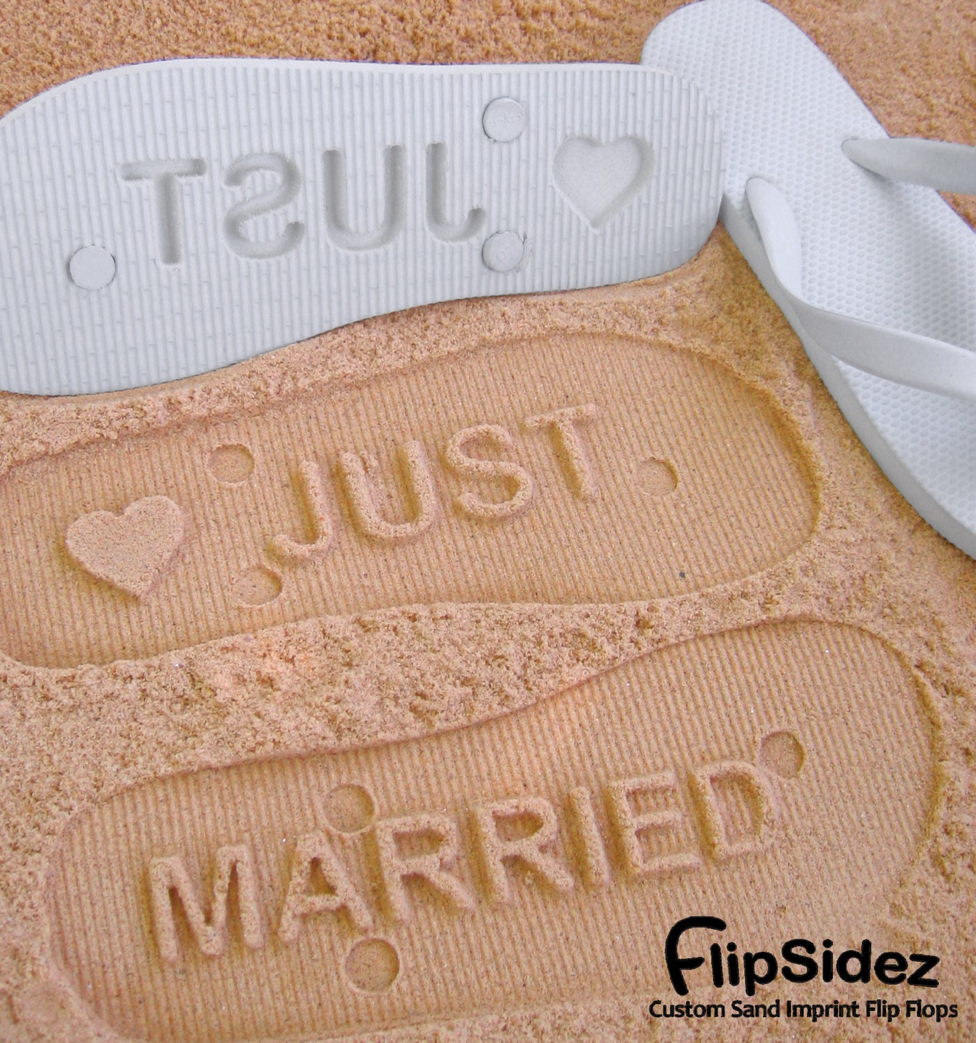 JUST MARRIED - Sand Imprint Flip Flops