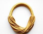 the funky party necklace - handmade in gold fabric
