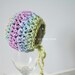 Newborn Photo Prop: Newborn Bonnet, Newborn Crochet Hat, Spring Summer Photography Props