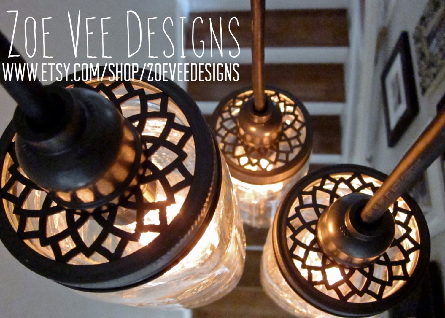 5 Pack, Custom Aluminum Lids For Mason Jar Pendant Lighting & Chandeliers, Includes Compatible Phenolic Lamp Sockets