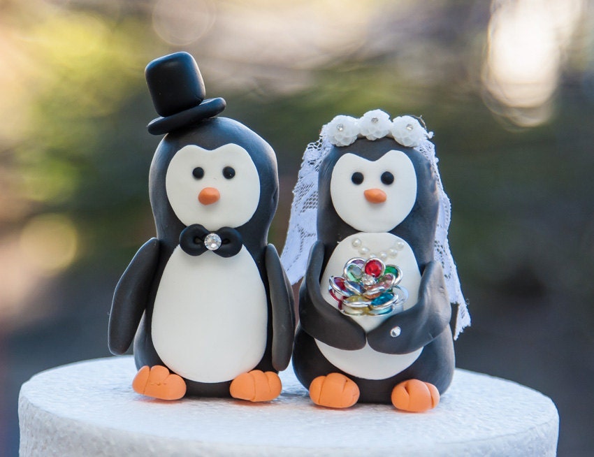 Penguin Wedding Cake Toppers