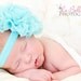 Turquoise Lace Headband, Blue Baby Headband, Lace Flower Headband, Shabby Chic headband