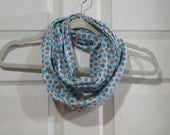 Geo Dot on Light Blue Infinity Scarf
