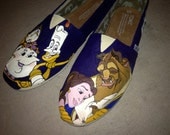 Custom Hand Painted Shoes - Beauty and the Beast