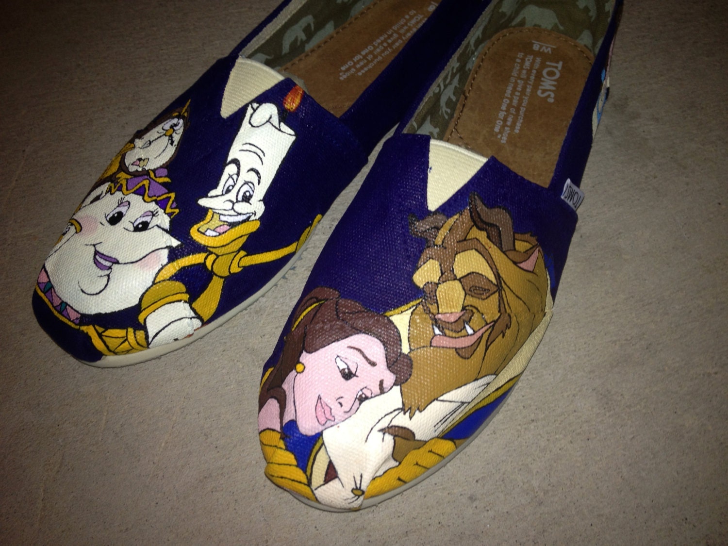Custom Hand Painted Shoes - Beauty and the Beast