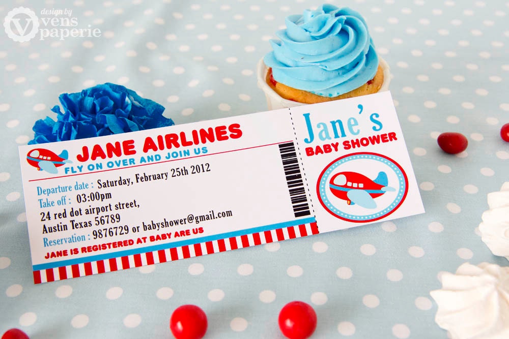 DIY PRINTABLE Invitation Card - Airplane Baby Shower Invitation - BS818CA1a1