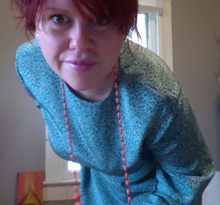 True Green Crosshatch print dress