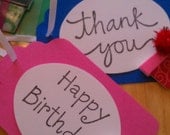 personalized gift / present birthday party favor, gift tag, thank you tag - set of 8