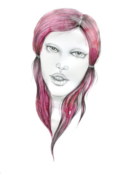 Original watercolor painting, fashion illustration
