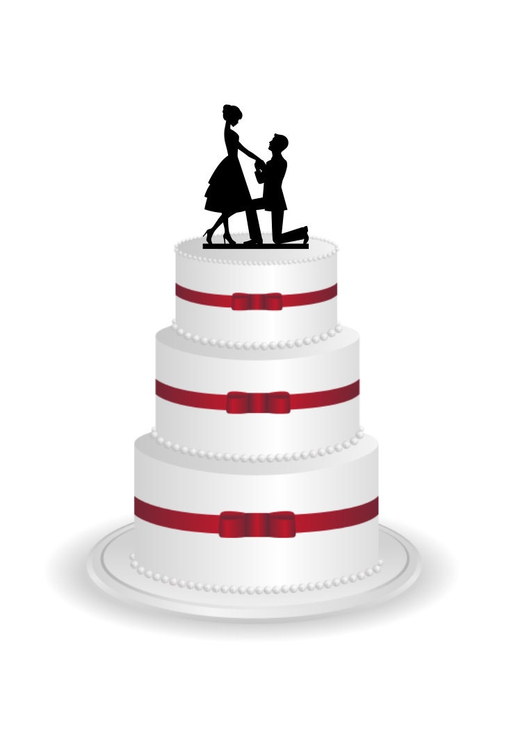 Proposal Cake Topper - Engagement Cake Topper
