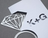 Personalised Papercut Diamond Ring Card