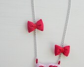 Hello Kitty Plush Necklace - Pink Flannelette - Costume Necklace - Unique Gift - Ethically Made