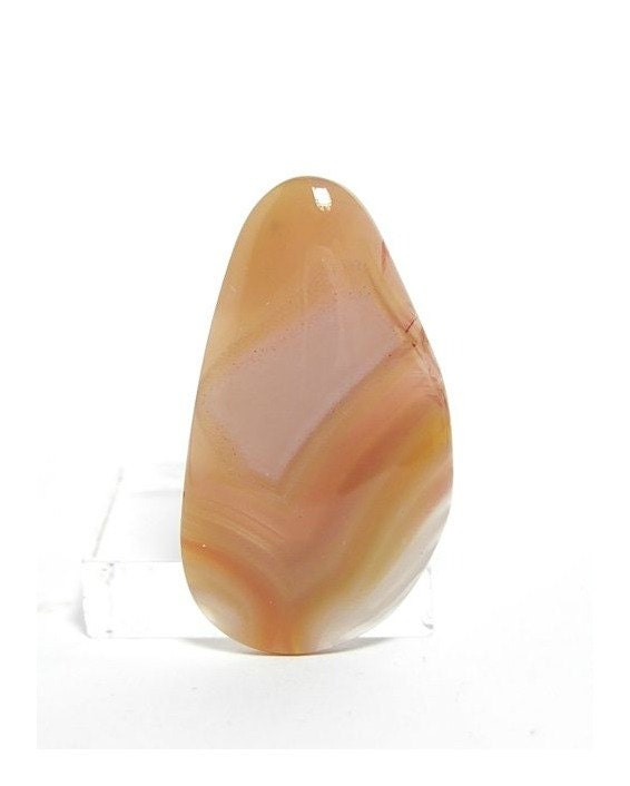 Agate Cabochon Banded Carnelian Orange pastel Pink Jewelry Stone