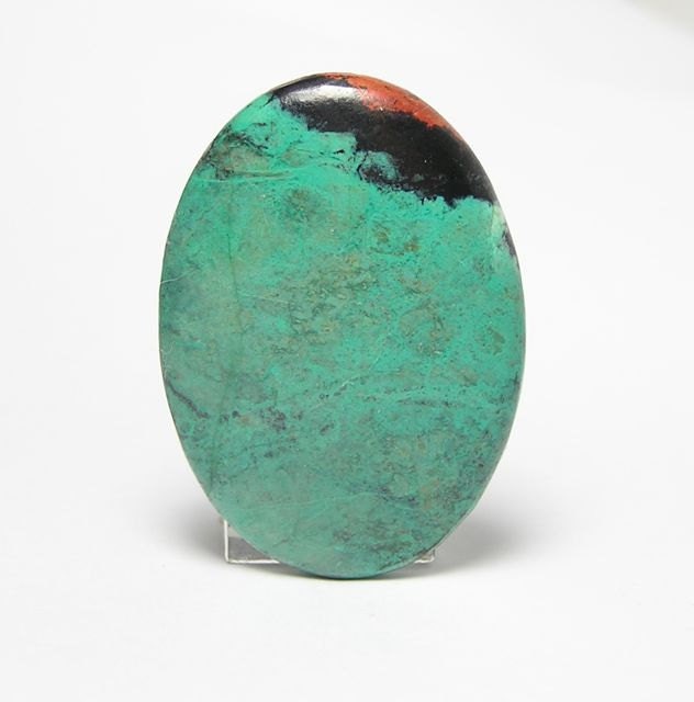 Red Cuprite Blue Green Chrysocolla Oval Stone Cabochon Sonora Sunrise 75 carats