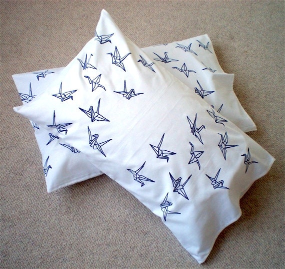 PILLOW CASE - Origami Paper Cranes Cotton Pillow Slip