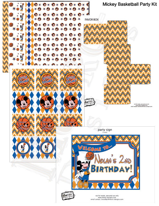 Mickey Mouse Basketball - Deluxe Party Kit Il_570xn