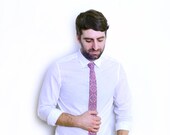Printed aztec red chambray tie