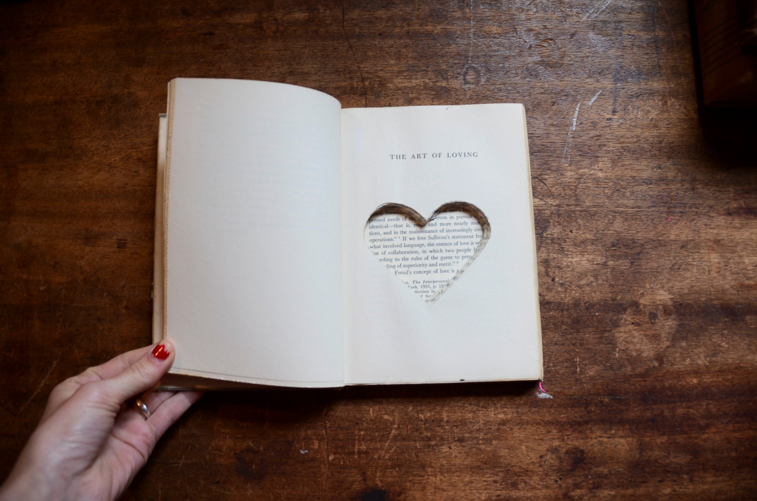 Antique Heart-Shaped Secret Stash Book / Handmade / The Art of Loving