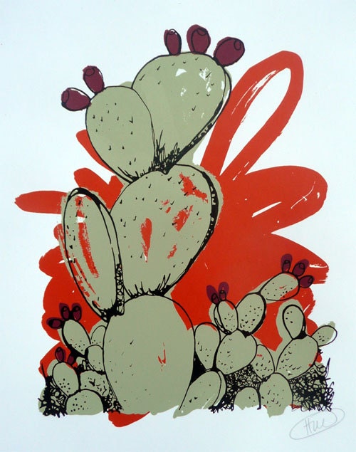 Fantastic Cactus: Screen Print Paper