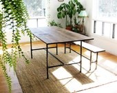 The Ziggy - dining table made from recycled barn wood and cast iron pipe leg armature