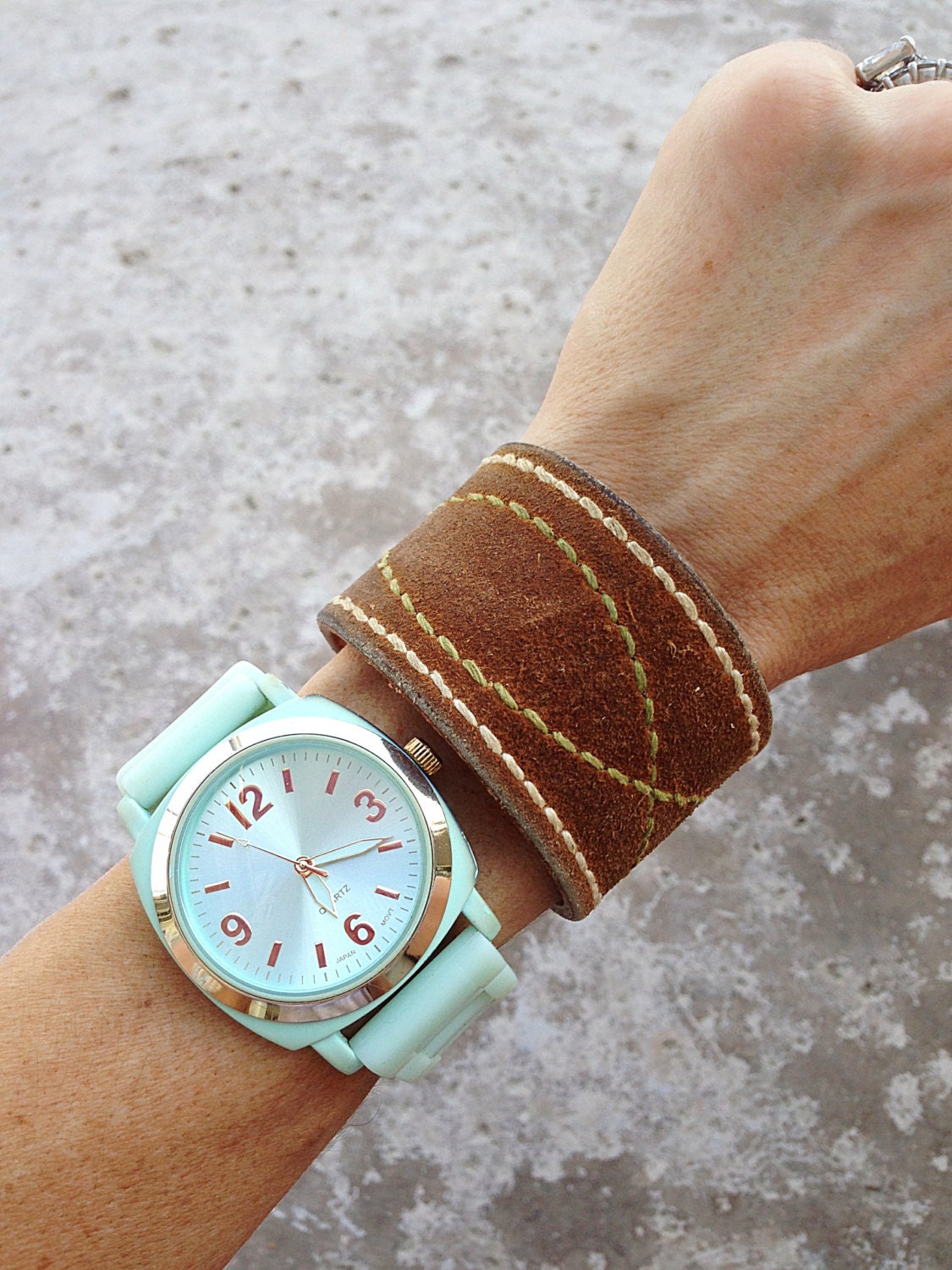 Vintage Leather Bracelet Cuff is Bohemian Women's Jewelry Sueded Hippie Bracelet Cuff Jewelry Leather Bangle OOAK (Cuff18)
