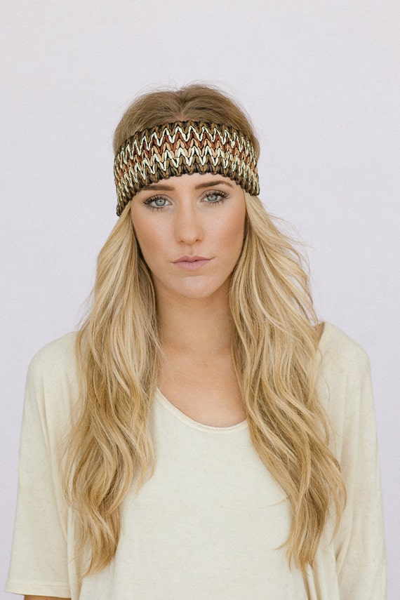 Bohemian Headband Stretchy Boho Straw Braided Wide Headband Wide Music Festival Hair Band Tribal 1321