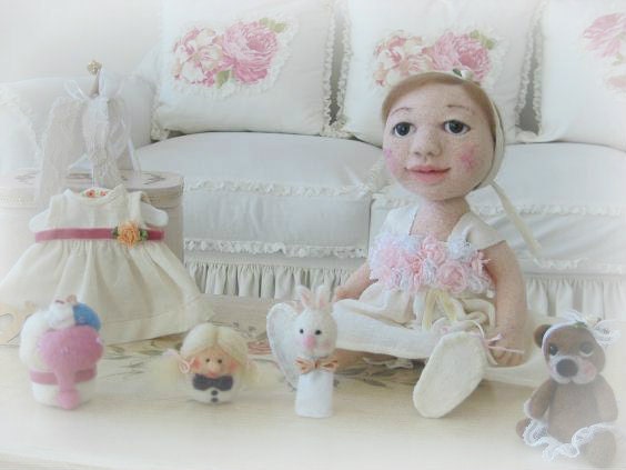 Ooak needle felted baby  art doll - made to order