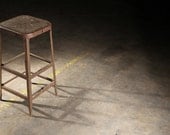 Vintage Industrial Machine Age Metal Shop Stool