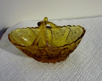 Amber Basket Fenton Daisy & Button Basket Fenton Art Glass