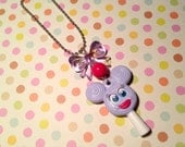Purple Mickey Mouse Lollipop Bow Necklace FREE SHIPPING in the USA