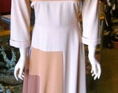 Amazing 1940s Classic Gabardine Three Tone Panel Dress
