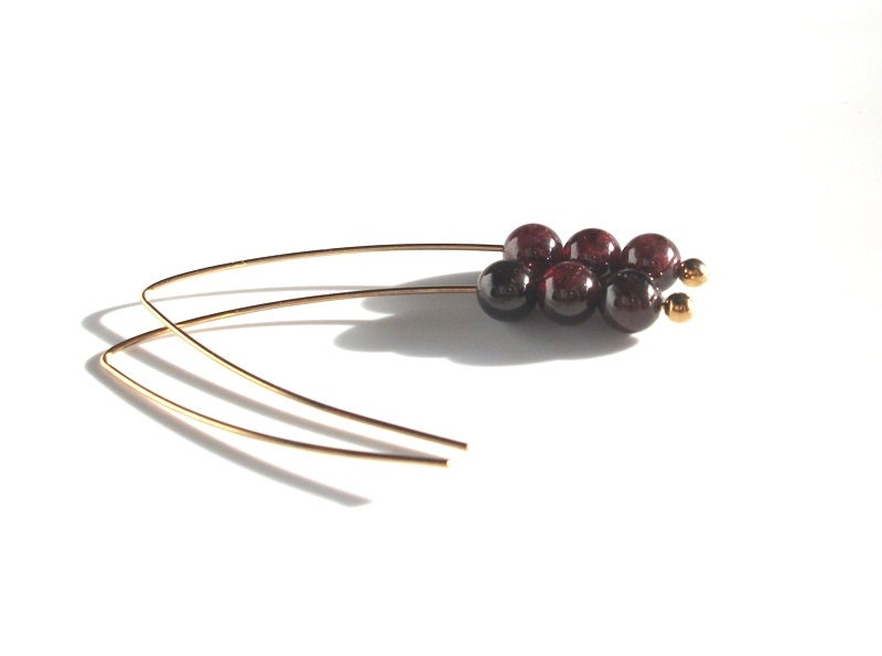 Garnet Gemstone Earrings- Oxblood, gemstone earrings, spring earrings, Spring Fashion, 2013 trend