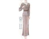 Plus Size (or any size) Vintage 1934 Dress Sewing Pattern - PDF - Pattern No 1531 Edith
