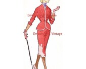 Plus Size (or any size) Vintage 1949 Skirt Suit Sewing Pattern - PDF - Pattern No 36 Domina