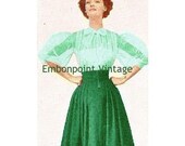 Plus Size (or any size) Vintage 1949 Blouse Sewing Pattern - PDF - Pattern No 45 Saundra