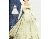 Vintage Sewing Pattern 1956 Wedding Dress PDF Plus Size (or any size)  - Pattern No 5 Noreen