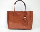 Cognac New York Tote - Handmade leather Tote bag
