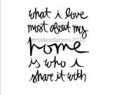 PRINT What I love most about my home 8x10