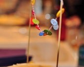 PARTY DECORATION - Rainbow, multi-colored button garland, 6' long and mini cake garland, 12" long Il_170x135