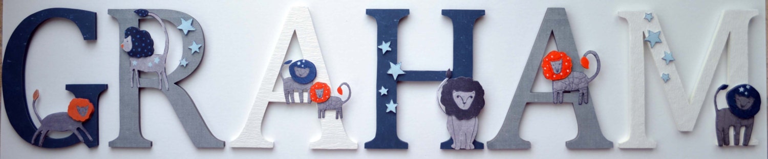 Pottery Barn Kids Brady Nursery - 6" Personalized Childrens Wood Letters to Match PBK Brady Crib Bedding