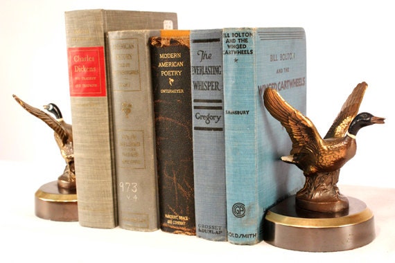 Vintage Hand Cast Mallard Duck Bookends - Philadelphia Manufacturing Co.